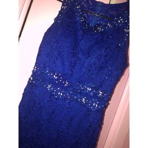 Long Embroidered Navy Gown💎